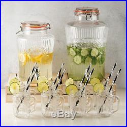 8 Litre Vintage Handled Clip Top Ice Teas Water Drinks Jars Dispenser by Kilner