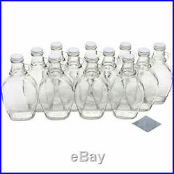 8 Ounce Jars Glass Maple Syrup Bottles With Loop Handle White Metal Lids Bands