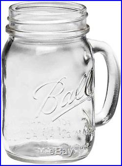 8-Pack Ball Mason Jars Glass Mugs Drinking Jar Glasses Cup Mug Set w Handle 24oz