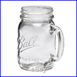 8 Pack Ball Pint Clear Mason Jars Drinking Mug Glasses with Handles 16 Oz New