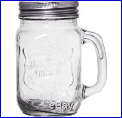 8 set Rustic Mason Jars 16 oz Mug Drinking Glasses with Handles Log Cabin Large