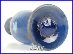 900 Venice Glass Vase Pitcher Jar Handle With Flower Glass Blue Digging H 32cm