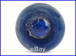 900 Venice Glass Vase Pitcher Jar Handle With Flower Glass Blue Digging H 32cm