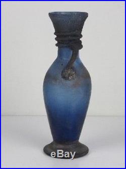 900 Venice Glass Vase Pitcher Jar Handle with Flower Glass Blue Discover H 32cm