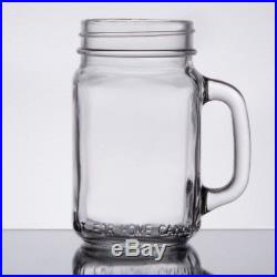 96/CASE 16 Oz Glass Mason Canning Drinking Jar with Handle Bar Beer Restaurant