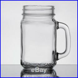 96 CASE 16 Oz Glass Mason Canning Drinking Jar with Handle Bar Beer Restaurant