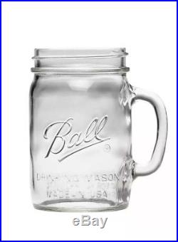 9 Mason Jar With Handle Mug Rustic Bridal Wedding Drinking Clear Glass 24oz New