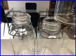 9 Vintage Hazel Atlas & Cleveland Fruit Co Glass 1/2 Gallon Canning Jars Handles