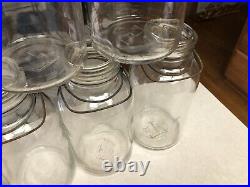 9 Vintage Hazel Atlas & Cleveland Fruit Co Glass 1/2 Gallon Canning Jars Handles