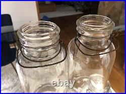 9 Vintage Hazel Atlas & Cleveland Fruit Co Glass 1/2 Gallon Canning Jars Handles