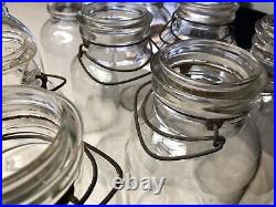 9 Vintage Hazel Atlas & Cleveland Fruit Co Glass 1/2 Gallon Canning Jars Handles