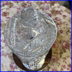 ANTIQUE CRYSTAL BISCUIT COOKIES LIDET JAR 10/6.25-D 24% Lead Crystal Hand Cut