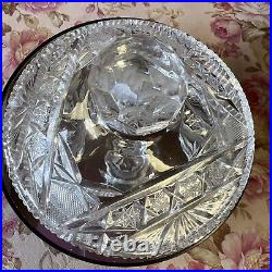 ANTIQUE CRYSTAL BISCUIT COOKIES LIDET JAR 10/6.25-D 24% Lead Crystal Hand Cut