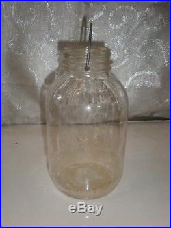 ANTIQUE GLASS BUTTER CHURN/PICKLE JAR ORIGINAL HANDLE