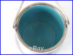 ANTIQUE PORCELAIN CRACKER / BISQUIT JAR, S. P. LID & HANDLE Unusual Glaze