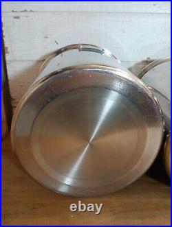 All-Clad Stainless Steel Canisters 3 Piece Glass Lids VERY Rare Find Tight Seal