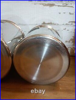 All-Clad Stainless Steel Canisters 3 Piece Glass Lids VERY Rare Find Tight Seal