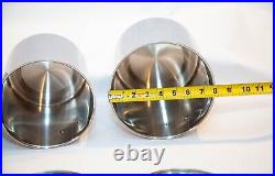 All-Clad Stainless Steel Canisters 3 Piece w Glass Lids VERY Rare Find Tight Sea