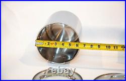 All-Clad Stainless Steel Canisters 3 Piece w Glass Lids VERY Rare Find Tight Sea