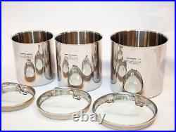 All-Clad Stainless Steel Canisters 3 Piece w Glass Lids VERY Rare Find Tight Sea