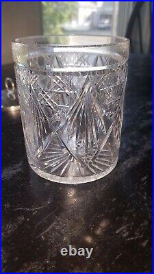 American Brilliant Cut Jam Jar with sterling silver top
