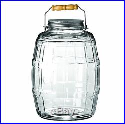 Anchor Hocking 2.5-Gallon Glass Barrel Jar with Brushed Aluminum Lid 2.5 Gallon