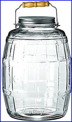 Anchor Hocking 2.5 gal. Glass Barrel Jar Gallon Brushed Aluminum Handle Large