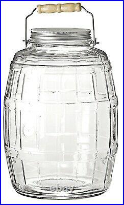 Anchor Hocking EXTRA LARGE Glass Barrel Jar with Lid and Handle 9.5L Storage jar
