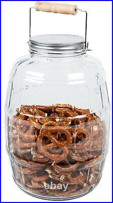 Anchor Hocking EXTRA LARGE Glass Barrel Jar with Lid and Handle 9.5L Storage jar