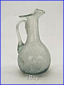 Ancient Large Roman Glass Jar With Handle R231