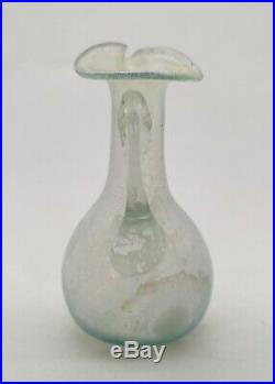 Ancient Large Roman Glass Jar With Handle R231