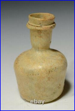 Ancient Roman Glass Delicate Pouring Handled Vessel Jar ca. 200 AD Nice Painta
