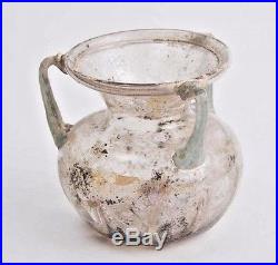 Ancient Roman Glass Jar with three handles c. 2nd century AD