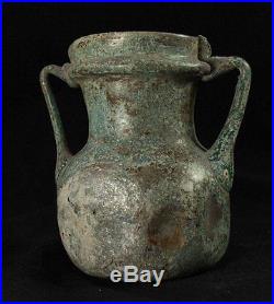 Ancient Roman Twin handled Glass Jar c. 1st-4th cent AD