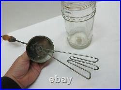 Antique 1915 Egg Beater/Mixer with Glass Measuring Jar