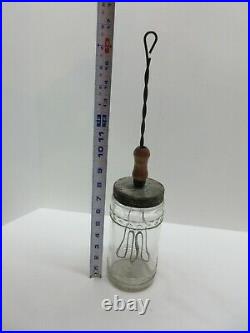 Antique 1915 Egg Beater/Mixer with Glass Measuring Jar
