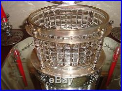 Antique Cut Glass Biscuit Jar With Silver Plated Container & Handle 1900
