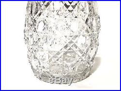 Antique Cut Glass Crystal Lidded Biscuit Jar With Handle