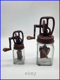 Antique Dazey Butter Churn Set of 2 churns withwooden paddles