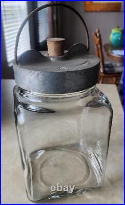 Antique Dodge Chemical Co. Boston Ma. 4 Qt Embalming Fluid Mortician Glass Jar