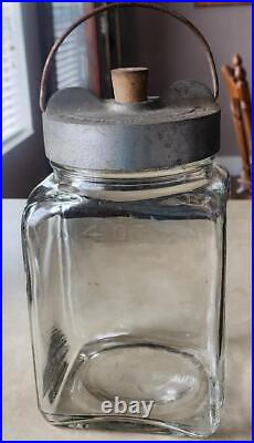 Antique Dodge Chemical Co. Boston Ma. 4 Qt Embalming Fluid Mortician Glass Jar