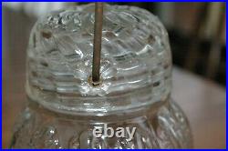 Antique Fancy Domed bail handle all glass screw cover candy jar
