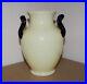 Antique Frederick Carder Era Steuben Ivory Vase Mirror Black Handles 9.5 x 7