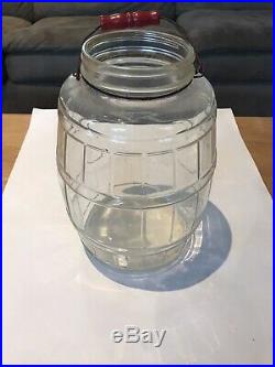 Antique Large Glass Pickling Jar One Gallon with Handle
