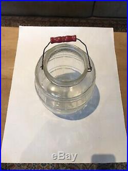 Antique Large Glass Pickling Jar One Gallon with Handle