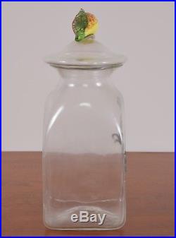 Antique OPIUM Label Glass Apothecary Jar Hand Blown Fruit Handle Pontil
