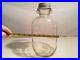 Antique One Gallon, glass jug with zinc lid and wooden handle w wire very old