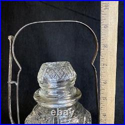 Antique Pickle Castor Jar Circa 1880 Silver Plated Holder Handle Fork, Drip Cup