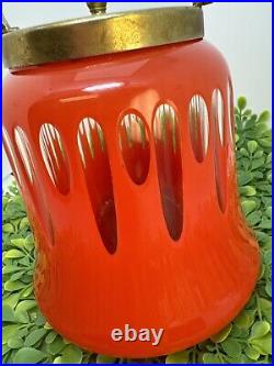 Antique Red Glass EPNS Lid Handle Art Deco Biscuit Cookie Jar Fabulous