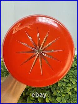 Antique Red Glass EPNS Lid Handle Art Deco Biscuit Cookie Jar Fabulous